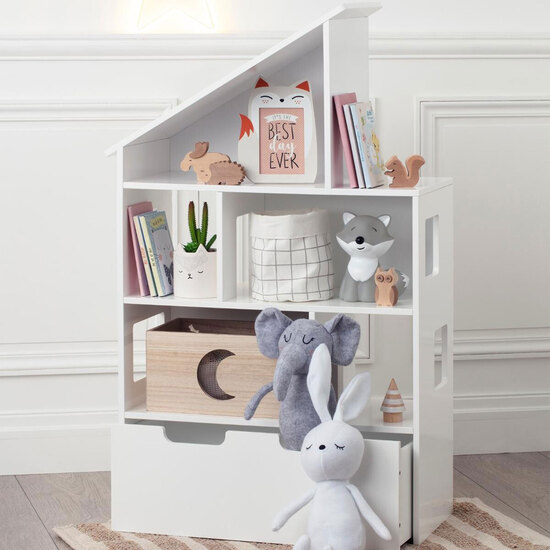 LIBRERÍA MAISON CON RUEDAS DE COLOR BLANCO ATMOSPHERA. image 2