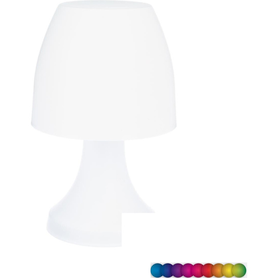 LÁMPARA INÁLAMBRICA DE SOBREMESA LED BLANCA CON CAMBIO DE COLOR RGB H.27CM image 0