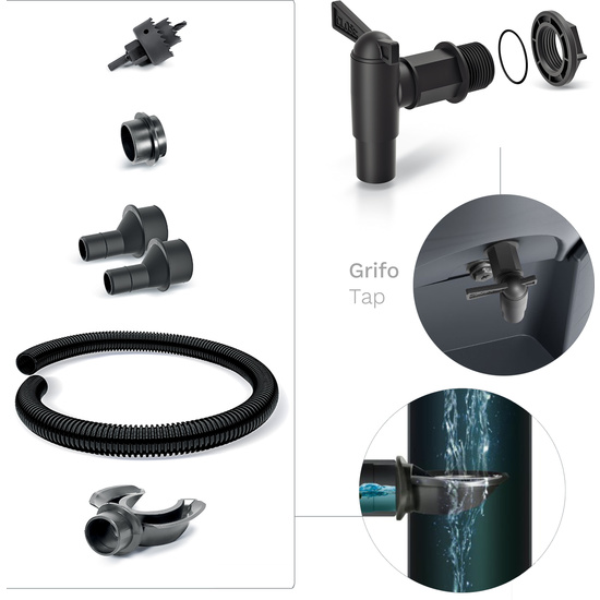 BARRIL DE CAPTACIÓN DE AGUA SMOOTH 80L. SET DE ACCESORIOS ICANSET7 image 6