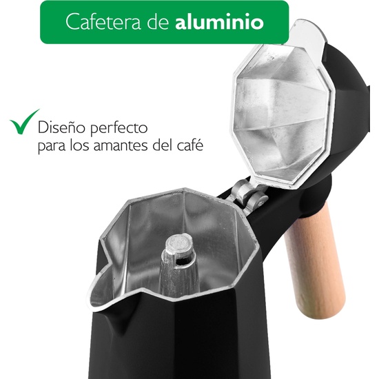 CAFETERA 6 TAZAS ALUMINIO BLACK & WHITE image 5