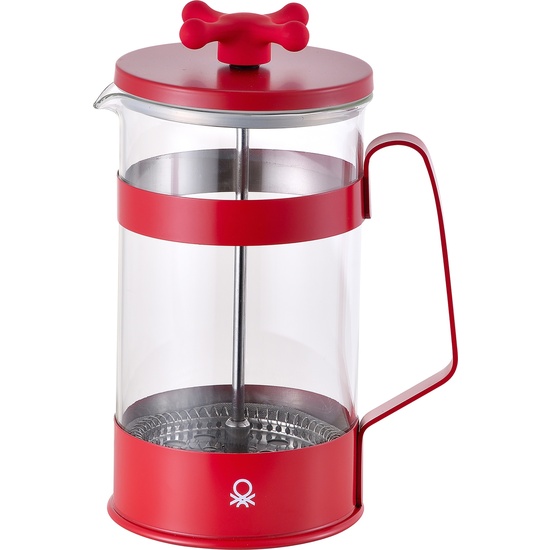 CAFETERA CON ÉMBOLO 6 TAZAS 600ML ACERO INOXIDABLE BOROSILICATO ROJO MATE RAINBOW image 0