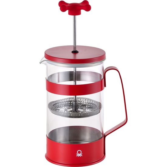 CAFETERA CON ÉMBOLO 6 TAZAS 600ML ACERO INOXIDABLE BOROSILICATO ROJO MATE RAINBOW image 2