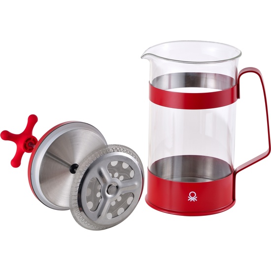 CAFETERA CON ÉMBOLO 6 TAZAS 600ML ACERO INOXIDABLE BOROSILICATO ROJO MATE RAINBOW image 3
