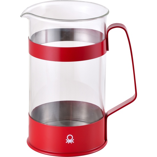 CAFETERA CON ÉMBOLO 6 TAZAS 600ML ACERO INOXIDABLE BOROSILICATO ROJO MATE RAINBOW image 4