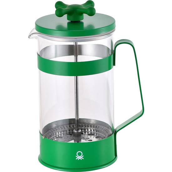 CAFETERA CON ÉMBOLO 6 TAZAS 600ML ACERO INOXIDABLE Y BOROSILICATO VERDE MATE RAINBOW image 0