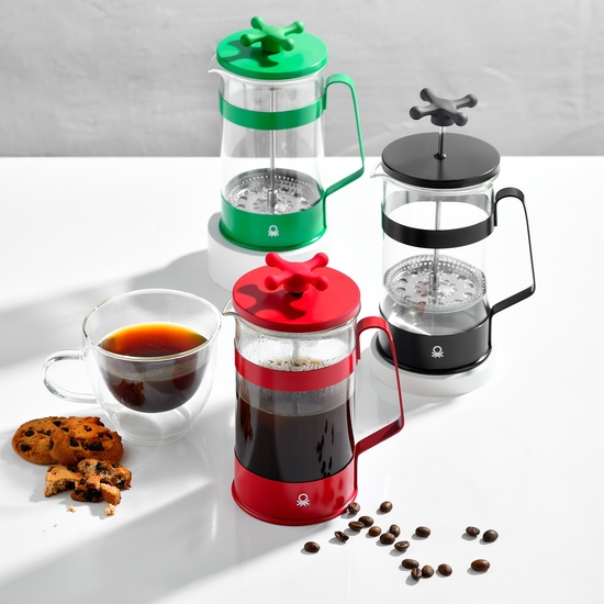 CAFETERA CON ÉMBOLO 6 TAZAS 600ML ACERO INOXIDABLE Y BOROSILICATO VERDE MATE RAINBOW image 3