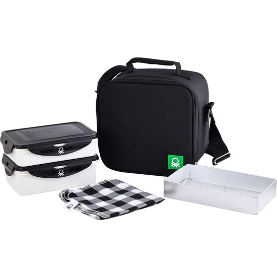 SET 6PC BOLSA DE ALMUERZO (2PC SERVILLETAS DE ALGODÓN + 1PC HERMÉTICO 880ML + 1PC HERMÉTICO 1000ML + 1PC BANDEJA + 1PC BOLSA DE ALMUERZO POLIESTER) E image 2