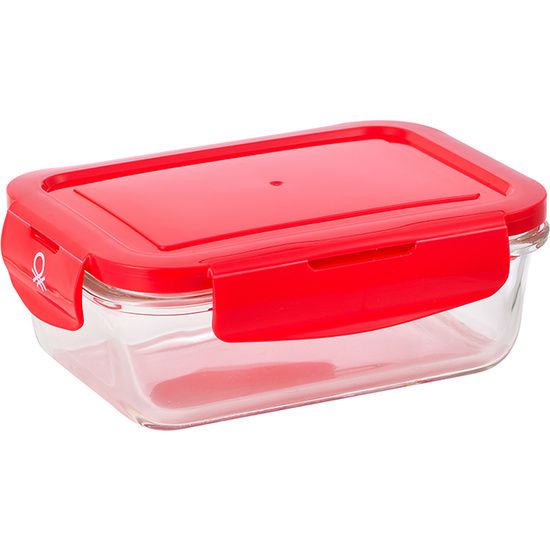 SET 3PC HERMÉTICO RECTANGULAR (330 ML TAPAS DE COLOR) EN BOROSILICATO BENETTON. image 3