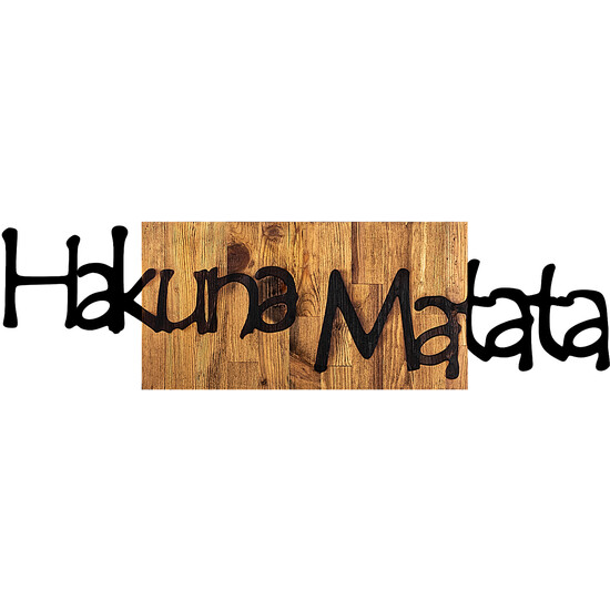DECORACIÓN MURAL "HAKUNA MATATA" DE MADERA Y METAL image 0