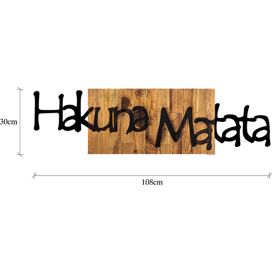 DECORACIÓN MURAL "HAKUNA MATATA" DE MADERA Y METAL image 1