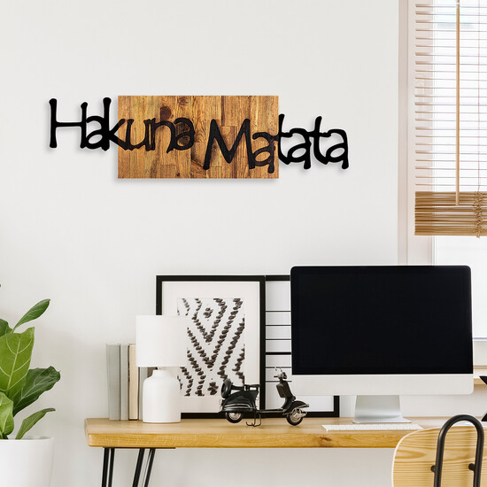 DECORACIÓN MURAL "HAKUNA MATATA" DE MADERA Y METAL image 4