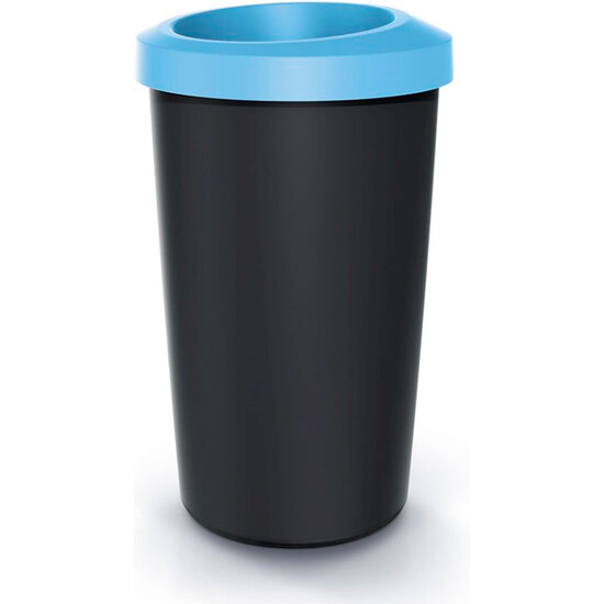 CUBO DE RECICLAJE 45L KEDEN EN PLÁSTICO CON PRÁCTICA TAPA ABIERTA COLOR AZUL. image 0