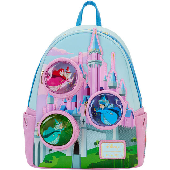 MOCHILA HADAS MADRINAS CASTILLO LA BELLA DURMIENTE DISNEY LOUNGEFLY 26CM image 0