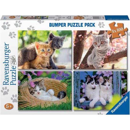 PUZZLE PEQUEÑOS GATOS 4X100PZS image 0