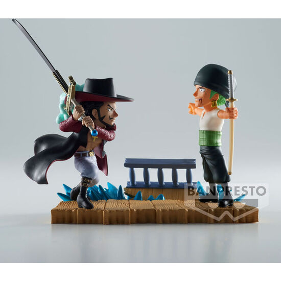 FIGURA RORONOA ZORO VS DRACULE MIHAWK LOG STORIES ONE PIECE 7CM image 0