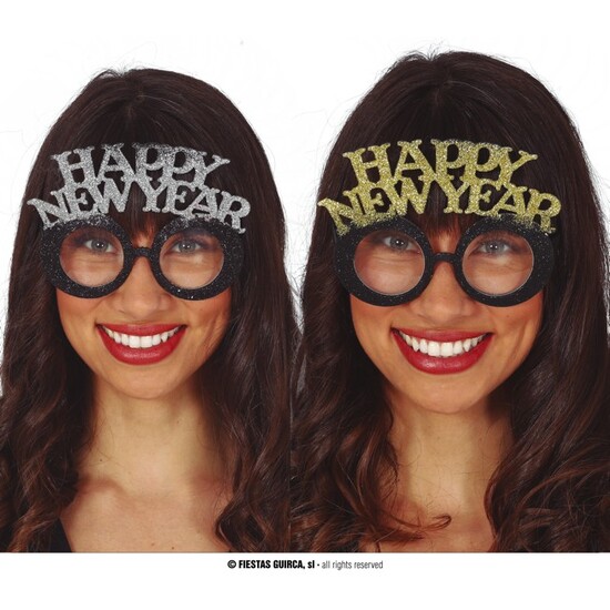 GAFAS HAPPY NEW YEAR CON PURPURINA image 0