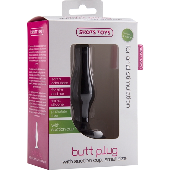 BUTT PLUG WITH SUCTION CUP - SMALL - BLACK image 2