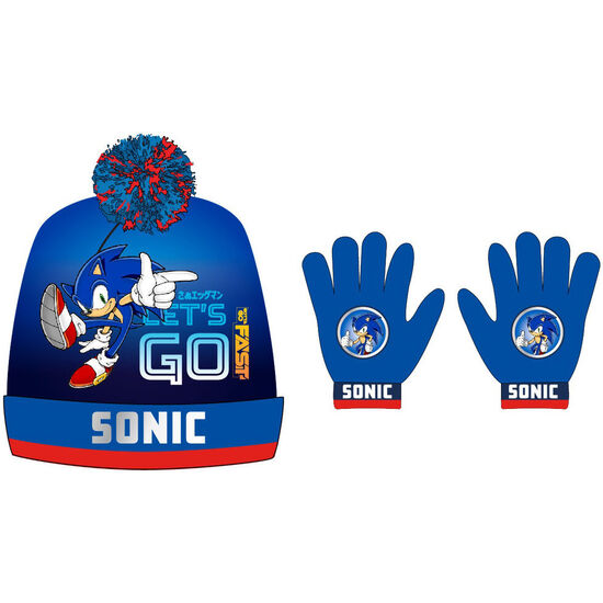 SET GORRO Y GUANTES SONIC THE HEDGEHOG image 0