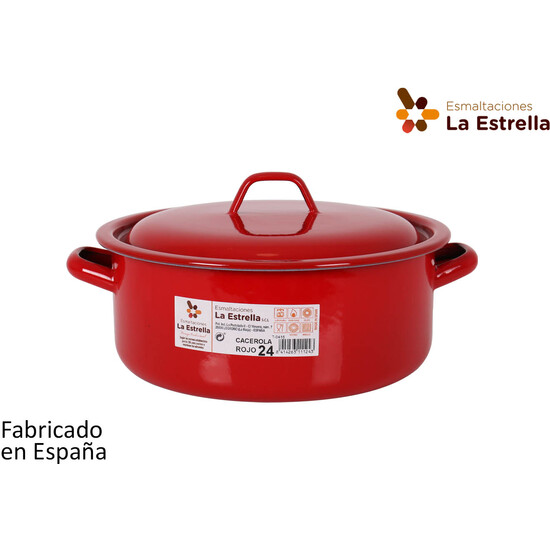 CACEROLA ESMALTADA C/TAPA 24CM ROJO image 0