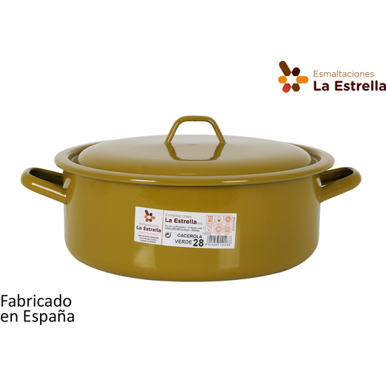 CACEROLA ESMALTADA C/TAPA 28CM VERDE image 0