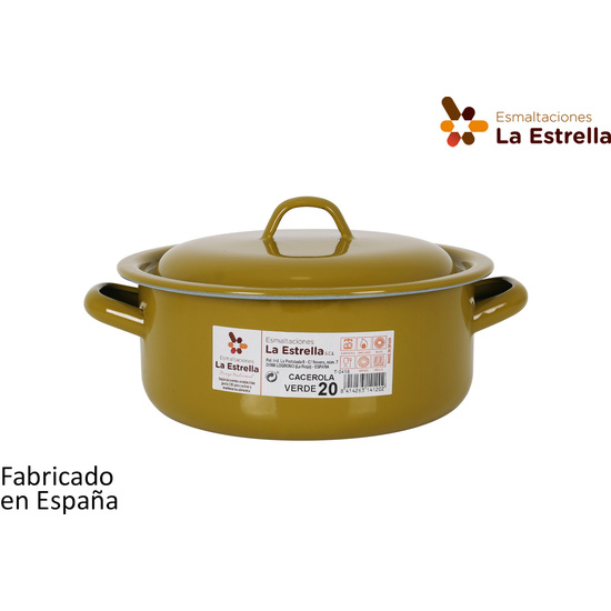 CACEROLA ESMALTADA C/TAPA 20CM VERDE image 1