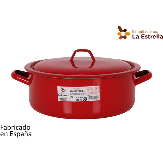 CACEROLA ESMALTADA C/TAPA 28CM ROJO image 0