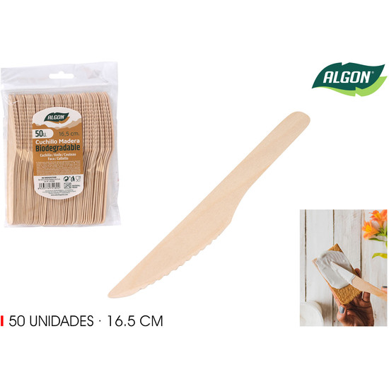 SET-50 CUCHILLO MADERA 16.5 CM ALGON image 0