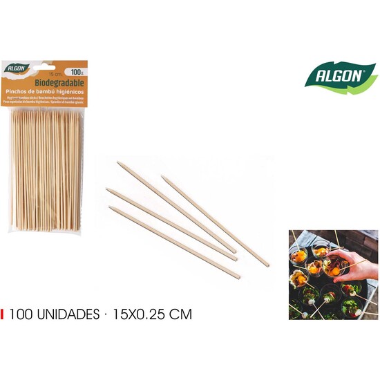 SET-100PINCHO HIGIE.BAMBU 150X2.5MM ALGON image 0