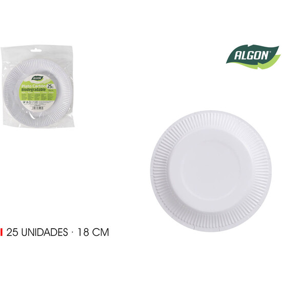 SET-25 PLATO CARTON RED.L/SOJA 18CM ALGON image 1