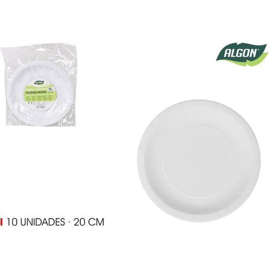 SET-10 PLATO CARTON RED.L/SOJA 20CM ALGON image 0