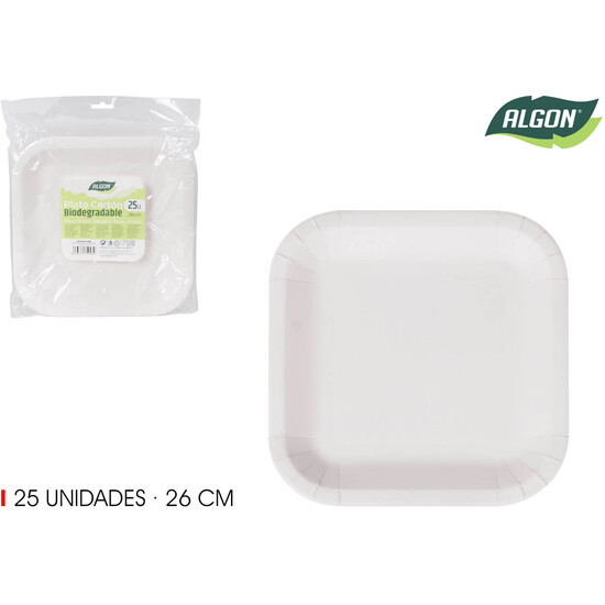 SET-25 PLATO CARTONCUAD. L/SOJA 26CM ALGON image 1