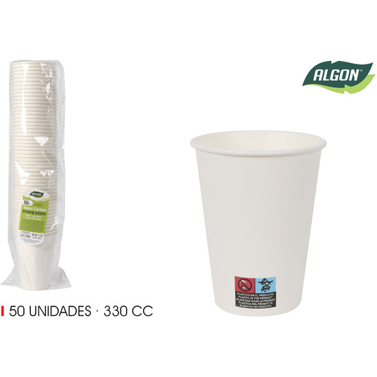 SET-50 VASO BLANCO CARTON 330CC ALGON image 0