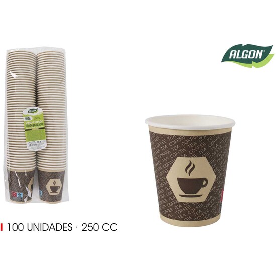 SET-100 VASO CARTON CAFÉ 250CC ALGON image 0