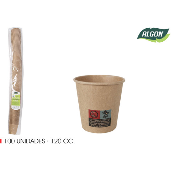 SET-100 VASO CARTON KRAFT 120CC ALGON image 0