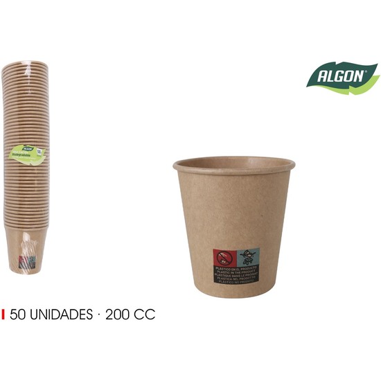 SET-50VASO CARTON KRAFT 200CC ALGON image 0