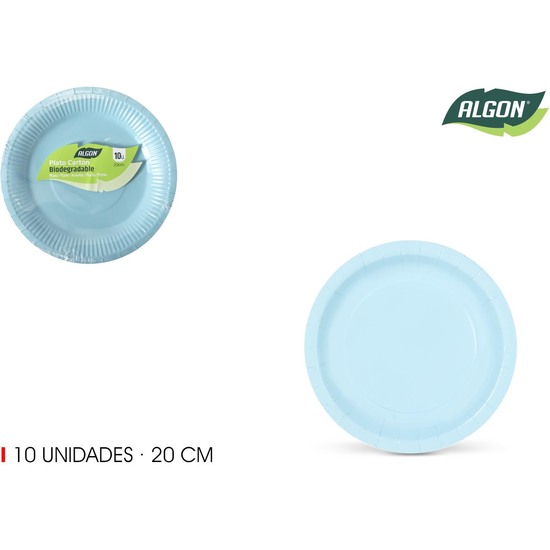 SET-10 PLATO CARTON AZUL BABY SOJA 20CM ALGON image 0