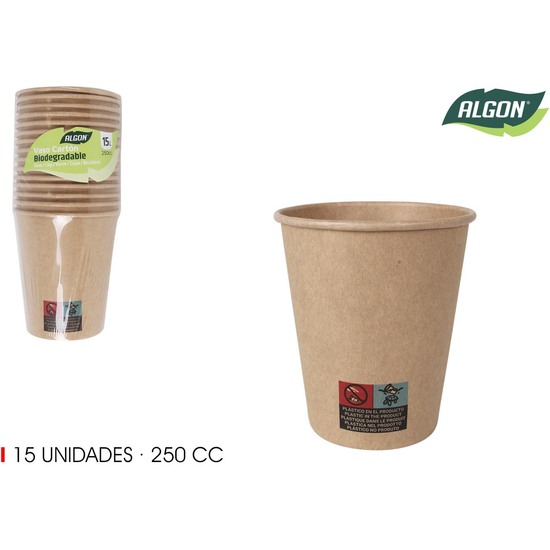 SET-15 VASO CARTON KRAFT 250CC ALGON image 0