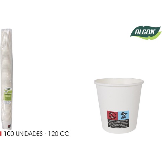 SET-100 VASO BLANCO CARTON 120CC ALGON image 0