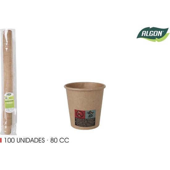 SET-100 VASO CARTON KRAFT 80CC ALGON image 0