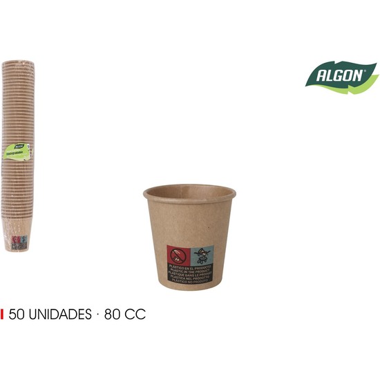 SET-50 VASO CARTON KRAFT 80CC ALGON image 0