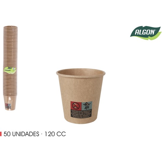 SET-50 VASO CARTON KRAFT 120CC ALGON image 0