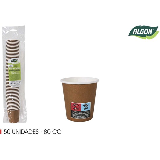 SET-50 VASO CARTON MARRON 80CC ALGON image 0