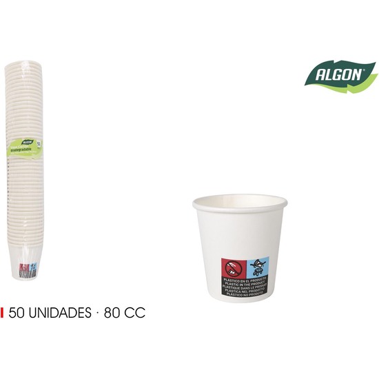 SET-50 VASO BLANCO CARTON 80CC ALGON image 0