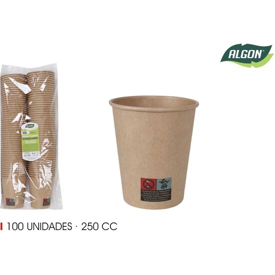 SET-100 VASO CARTON KRAFT 250CC ALGON image 0