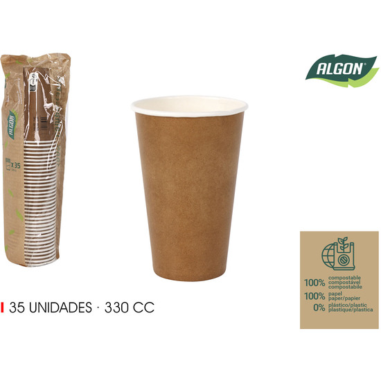 SET-35 VASO CARTON KRAFT 330CC ALGON image 0