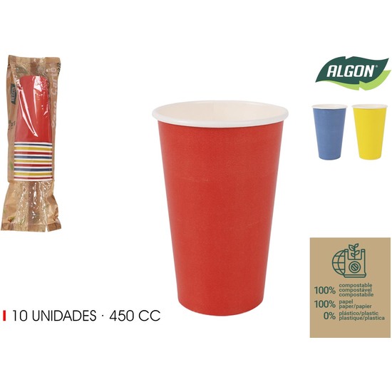 SET-10 VASO CARTON MULTICOLOR 450CC ALGON image 0