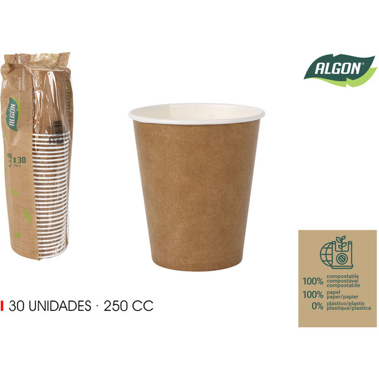 SET-30 VASO CARTON KRAFT 250CC ALGON image 0