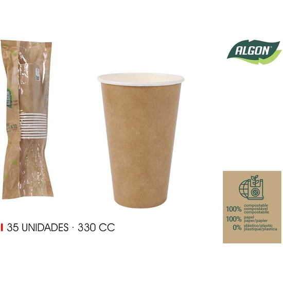 SET-10 VASO CARTON KRAFT 330CC ALGON image 0