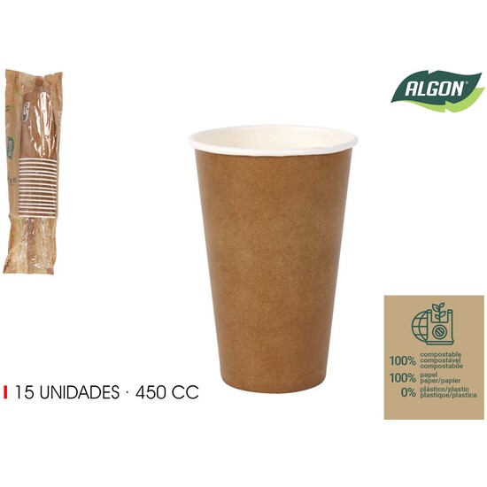 SET-15 VASO CARTON KRAFT 450CC ALGON image 0