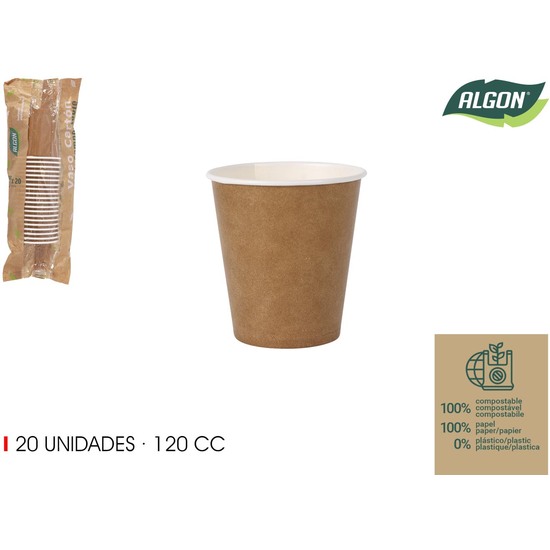 SET-20 VASO CARTON KRAFT 120CC ALGON image 0